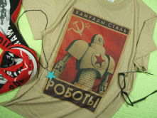 メンズ　Ｔシャツ　旧ソ連Ｔシャツ　哀愁の共産ロボットＴシャツ　CCCP　ロンT　共産Ｔシャツ