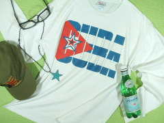 キューバTシャツ　長袖　CUBA国旗Ｔシャツ　ロンT　CUBA Tshirt　サルサＴシャツ　長袖　ダンスＴシャツ