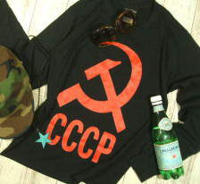 レディース　CCCP 長袖Ｔシャツ　旧ソ連Ｔシャツ　CCCP Tshirt　共産党Ｔシャツ　ソビエトユニオン　レディース　長袖