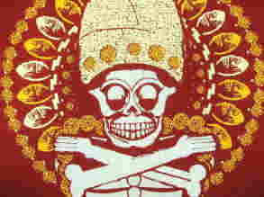 メキシコ文明Ｔシャツ　アステカＴシャツ　地獄の番人　メキシコ古代文明Ｔシャツ　髑髏Ｔシャツ　スカル