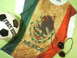 風格メキシコ国旗Ｔシャツ　フットボールＴシャツ　Mexico　T-shirt　メキシコ国旗　サッカーＴシャツ