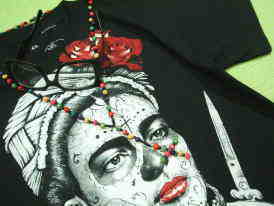 フリーダカーロのＴシャツ　Frida Kahlo T-shirt　フリーダＴシャツ　メキシコ女性画家　究極のラテン女　Ｔシャツ