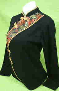 チャイナTシャツ　太極拳服　長袖　チャイナ衿Ｔシャツ　マオカラー　チャイナ・カラーTシャツ　Ｔシャツチャイナ