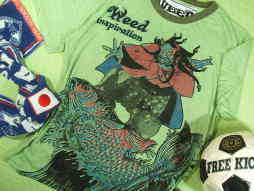 和柄Ｔシャツ　和風波乗りＴシャツ　鬼のＴシャツ　クールジャパンＴシャツ　日本代表　鯉の滝登りTシャツ