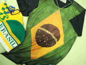 ブラジル国旗Ｔシャツ　ブラジル国旗カラーＴシャツ　ブラジルＴシャツ