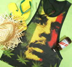 ボブマーリーのタンクトップ　女性サイズ　Bob Marley T-shirt　ラスタ　レゲエ　ボブのＴシャツ