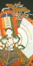 千手観音のＴシャツ　長袖　ロンT　仏教Ｔシャツ　チベット仏教Ｔシャツ　チベット曼荼羅Ｔシャツ