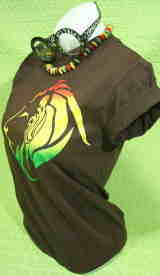 レディース　ラスタライオンのＴシャツ　女性サイズ　ラスタＴシャツ　レゲエＴシャツ　ジャマイカＴシャツ　Rasta T-shirt　Reggae T-shirt