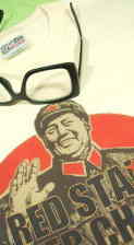 毛沢東のＴシャツ　共産中国Ｔシャツ　中国の赤い星　中国共産党Ｔシャツ　赤い流星毛沢東Ｔシャツ