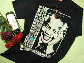 ネルソンマンデラのTシャツ、南アフリカマンデラ大統領Tシャツ、NELSON MANDELA Tshirt