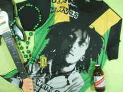 ボブマーリーＴシャツ　ジャマイカ国旗Ｔシャツ　ボブとジャマイカ国旗のコラボＴシャツBob Marley T-shirt　ラスタ　レゲエ　ボブ・マーレーのＴシャツ