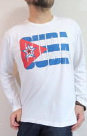 キューバTシャツ　長袖　CUBA国旗Ｔシャツ　ロンT　CUBA Tshirt　サルサＴシャツ　長袖　ダンスＴシャツ