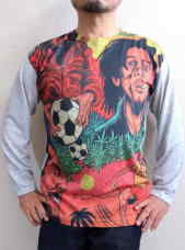 ボブマーリーＴシャツ　長袖　Bob Marley T-shirt　ラスタ　レゲエ　ボブ・マーレーのＴシャツ　ジャマイカサッカーＴシャツ　レゲエボーイズのＴシャツ