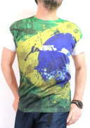 ブラジル国旗Tシャツ　ブラジル代表Ｔシャツ　フットボールＴシャツ　セレソンＴシャツ