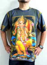 Ganesha　ガネーシャのＴシャツ　インド　幸運を呼ぶ象のＴシャツ　ヨガ　レッスン　アジアン　エスニック