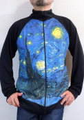 ゴッホの長袖Ｔシャツ　ゴッホロンＴ　絵画Ｔシャツ　長袖ジップアップＴシャツ　星月夜の長袖ジャケット