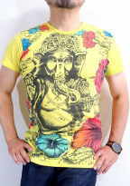 ガネーシャのＴシャツ　インドの神様Ｔシャツ　幸せを呼ぶ象のＴシャツ